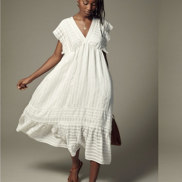 Anthropologie V-neck Ruffled Tiered Babydoll Dress - Picture 8 of 8